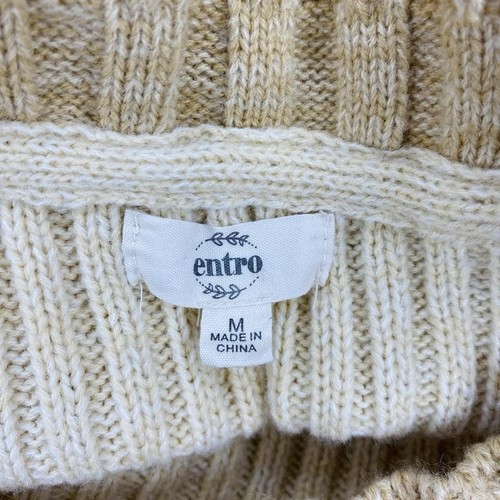 Entro Pullover beige braun hellbraun gestreift Patchwork ausgestellte Ärmel - Bild 8 von 8