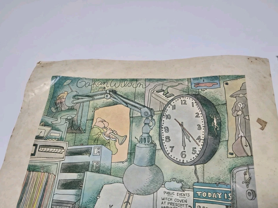 Vtg Gahan Wilson WBCN Radio 1960's RARE Poster Limited Printing Cartoon Sardonic - Image 2 of 4
