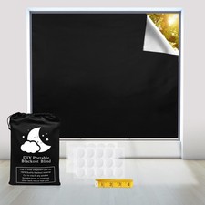 Blackout Curtains,118" x 57" Portable Window Curtain Shade 100 Black Out Roo...