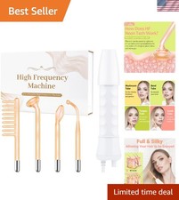 High Frequency Facial Wand - Portable Orange Skin Care Device with 4 Glass Tubes