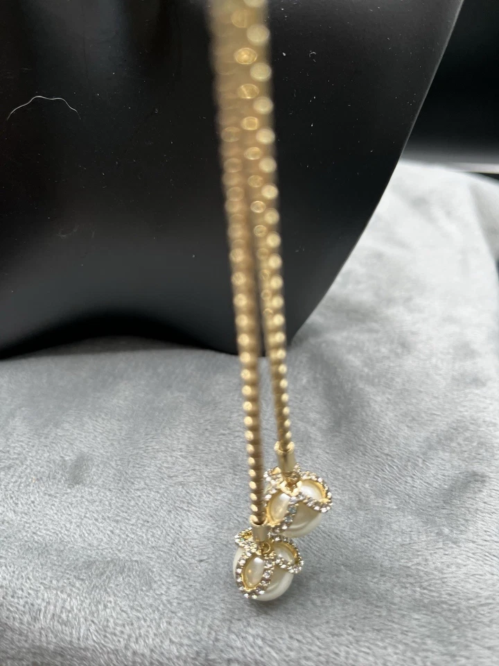 Charter Club Tono Dorado Imitación Perla Estrás Lariat, Bolero Gota Collar 28” Foto 4 de 4