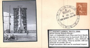 1946 Captured V-2 Rocket Biological Launch #7 FRUIT FLIES 9 July USS Stokes