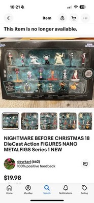 Disney TIM BURTON'S The Nightmare Before Christmas 18 Pcs Diecast Nano Metalfigs
