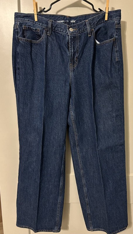 Old Navy Mid Rise Wow Baggy Wide Leg Jean-Med Wash-Size 14 -NWOT