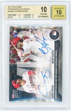 Shohei Ohtani and Bryce Harper Signed 2021 Topps Now OS-42A 93/99 BGS 10/10 Card