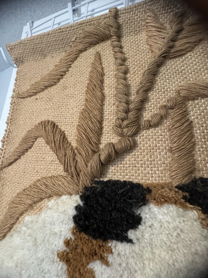 Tom Taylor Oso Panda Tapiz Tejido 1990 Boho Decoración Pared Grande Colgante Bronceado Foto 3 de 4