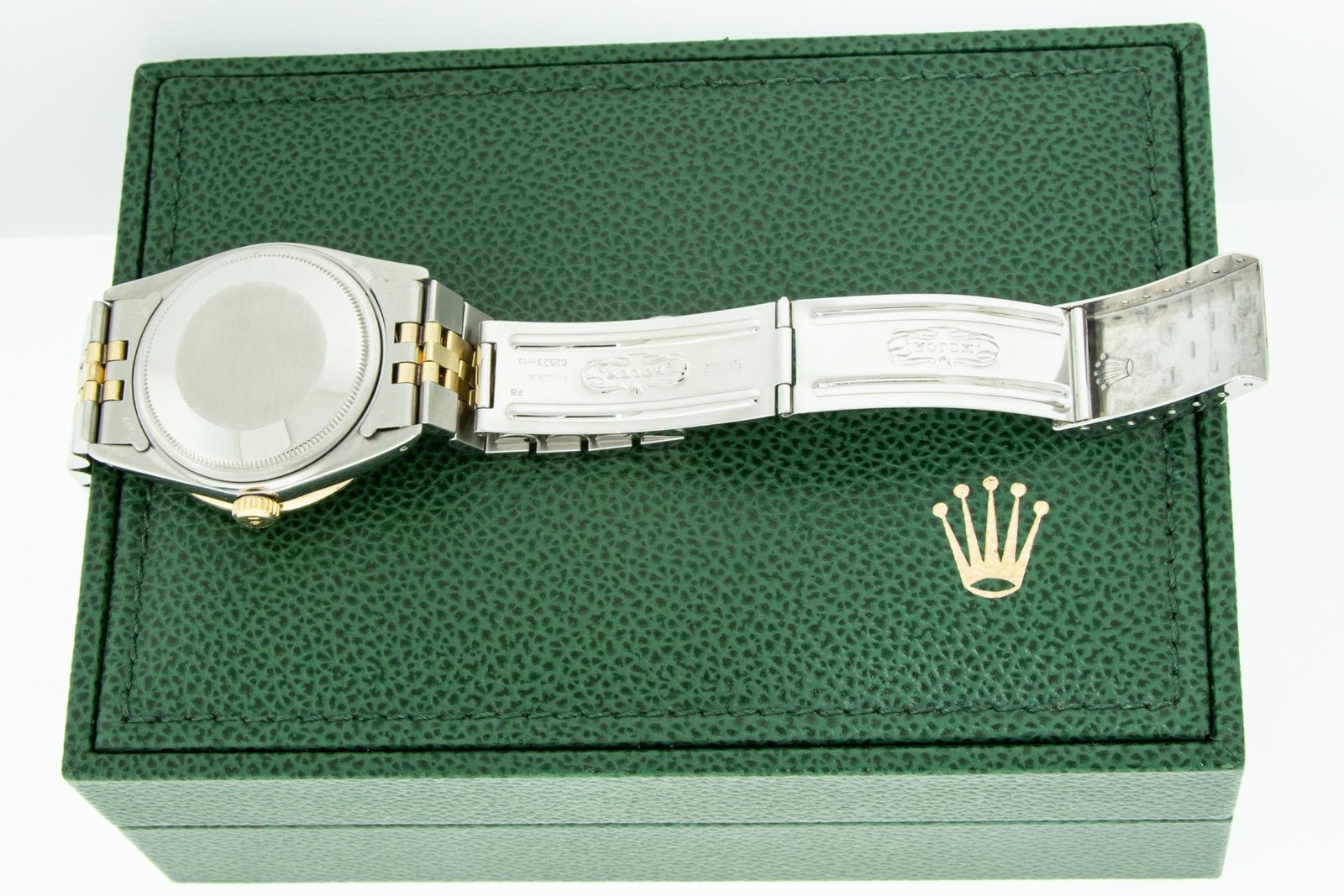 Rolex Mens Datejust White Roman Watch Steel and 18K Gold Diamond Bezel Rolex Box image 6