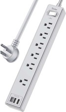 6Ft Power Strip Surge Protector - Yintar Extension Cord with 6 AC 6 Ft, Grey