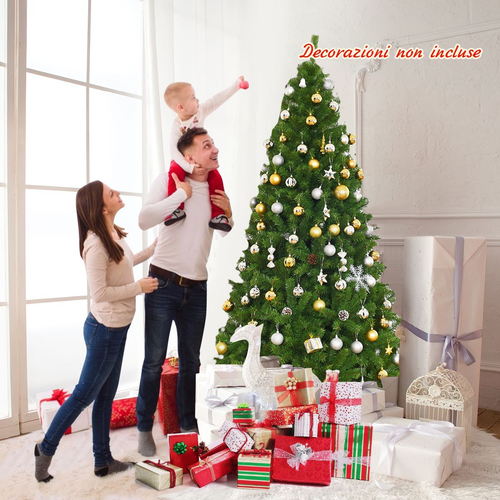 Albero Di Natale Con Aghi in PVC Struttura Con Cerniere Base Di Metallo, Albero - Foto 9 di 12