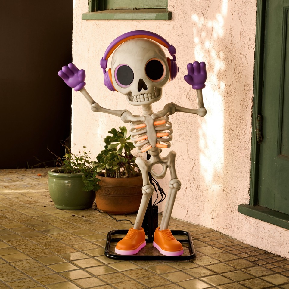 NEW Haunted Living 3FT Animated LED Party Skeleton Halloween ...