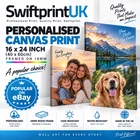 Canvas Print Your Photo Personalised 16x24" 18mm Frame, Ready to Hang Ideal Gift