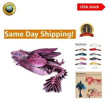 Charming Feathered Wyvern Dragon - Articulated & Glossy 3D Printed Collectible