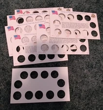 Silver Wartime nickel set cardboard holder for 11 war nickels ** Lot of 10