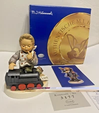 M I Hummel Figurine Full Speed Ahead Train 2157 Goebel Germany Mint In Box 