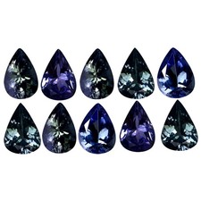 3.35 ct 10 pcs Best Pear Cut 6 x 4 mm Bluish Violet Natural Tanzanite