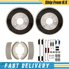 Brake Drums Shoes Hardware Fits 96-07 Front Wheel Drive Town & Country
