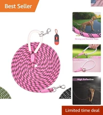 Versatile 6FT Nylon Leash for Medium to Large Dogs - Durable & Reflective Pink