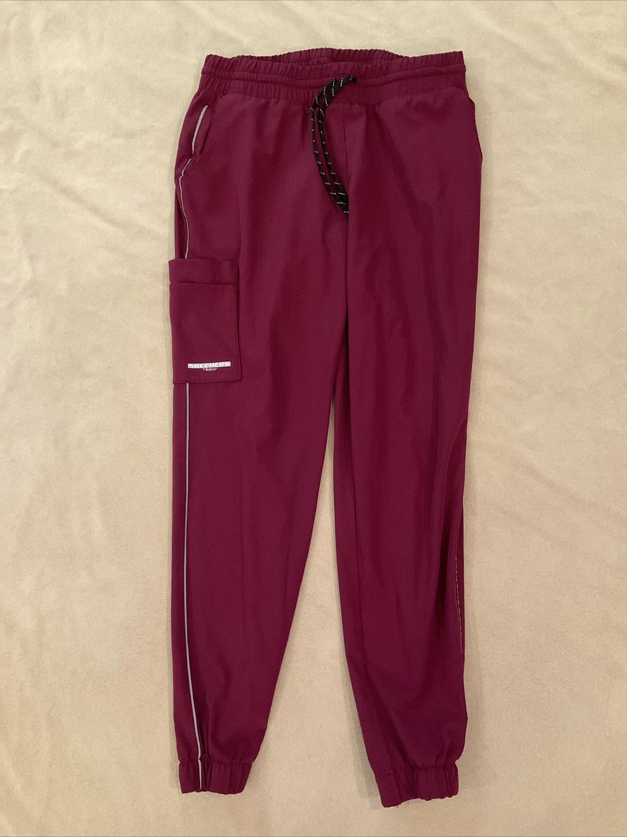 Skechers scrub pants joggers style medium active Maroon