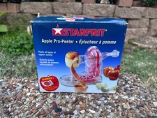 + NIB STARFRIT Low Waste Hand Crank APPLE PEELER Core Ejector Slicer +