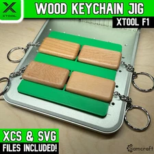 xTool F1 Wood Keychain Jig, Rectangle, xTool Fiber Laser Jig, Laser Template