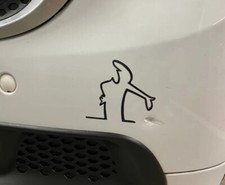 Aufkleber "La Linea" Ver&auml;rgertes M&auml;nnchen / Kratzer - Schwarz Lui Comic Auto HR