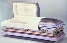 Batesville Casket Salesman Photo Amethyst Moss Pink  Print Ad Oddity