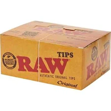 Raw Natural Paper Tips, Brown - Pack of 50-FREE SHIPPING
