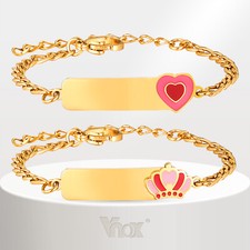 VNOX Personalized ID Name Bracelets for Baby Kids Girls Boys Birthday Bracelet