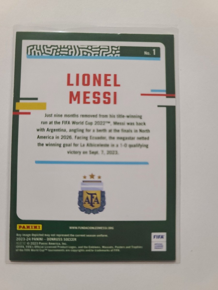 2023-24 Donruss Soccer Lionel Messi #1 Gold Parallel 4/10 2023-24 Donruss Soccer Lionel Messi #1 Gold Parallel 4/10