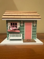 NWT Home Bazaar 6x7 Wood She Shed Birdhouse Bird House Pink Aqua Outdoor Wooden