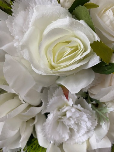 grosses Grabherz Grabdeko künstliche Rosen Gedenktag - Bild 12 von 13