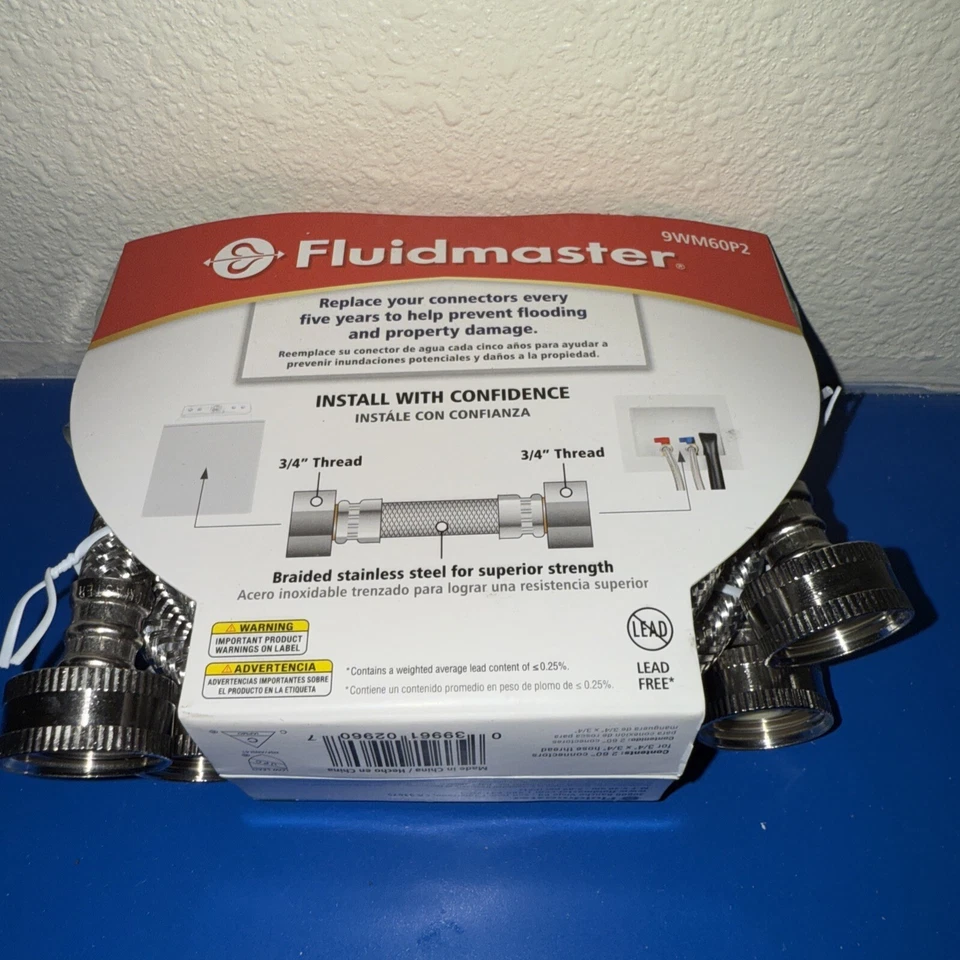 Mangueras de suministro de agua para lavadora Fluidmaster 60" 9WM60P2 Foto 4 de 4