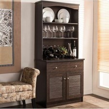 Espresso Buffet Microwave Kitchen Storage Cabinet Cupboard China Hutch Dining