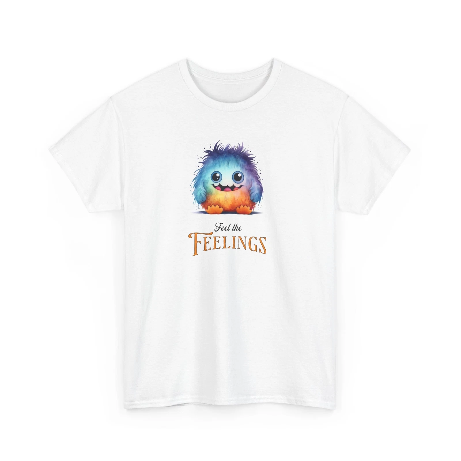Feel the Feelings Unisex Monster Graphic T-shirt, Emotional Awareness Clothing