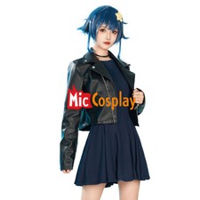 Women's Cosplay Costume Dress And Leather Jacket With Necklace And Bracelet