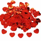 Valentines Red Metallic Embossed Heart Confetti Craft Embellishments Wedding ❤️