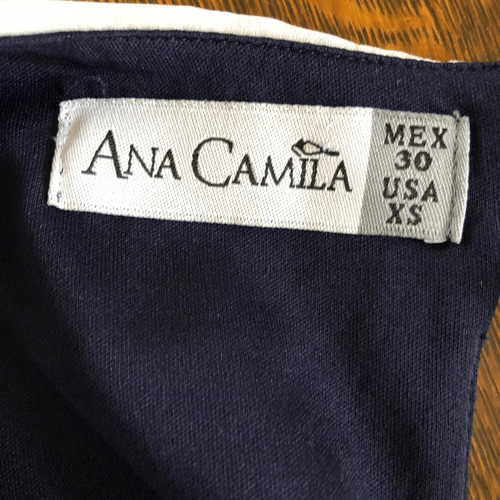Ana Camila Blue and White Long Sleeve Sheath Dress - Picture 7 of 14