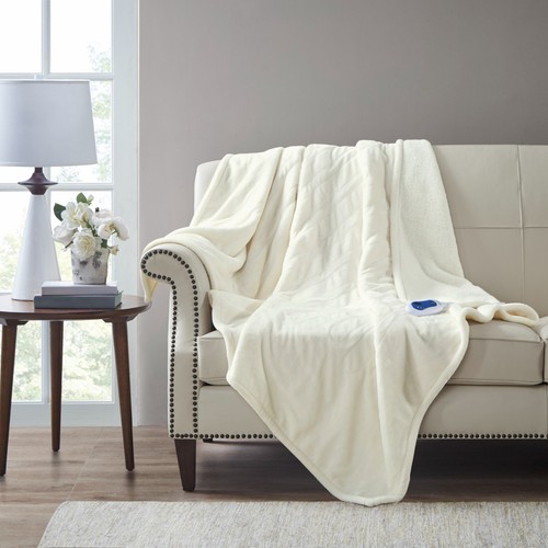 Beautyrest Plush Oversized Electric Heated Throw Blanket 60"x70" 3 Heating Level - Picture 18 of 51
