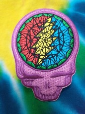 Grateful Dead Multi-Color Steal Your Face Die Cut 2.5 x 3.5 Inch Iron On Patch