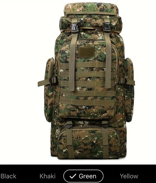 Carp Fishing Rucksack Camo 80 Litre Luggage Tackle Fishing Holdall Rucksack