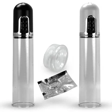 LeLuv AUTO Penis Pump - 2.4" x 8" Kit with 1 Sleeve & 1 Cock Ring