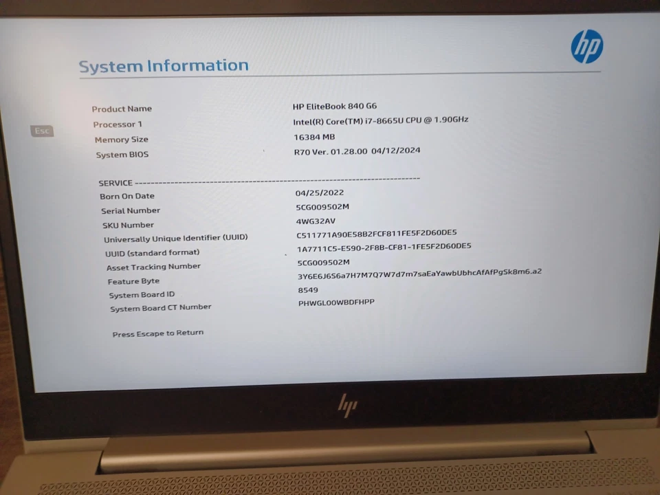 HP EliteBook 840 G6 · i7-8665U · 16GB · 512GB, photo 2 of 5