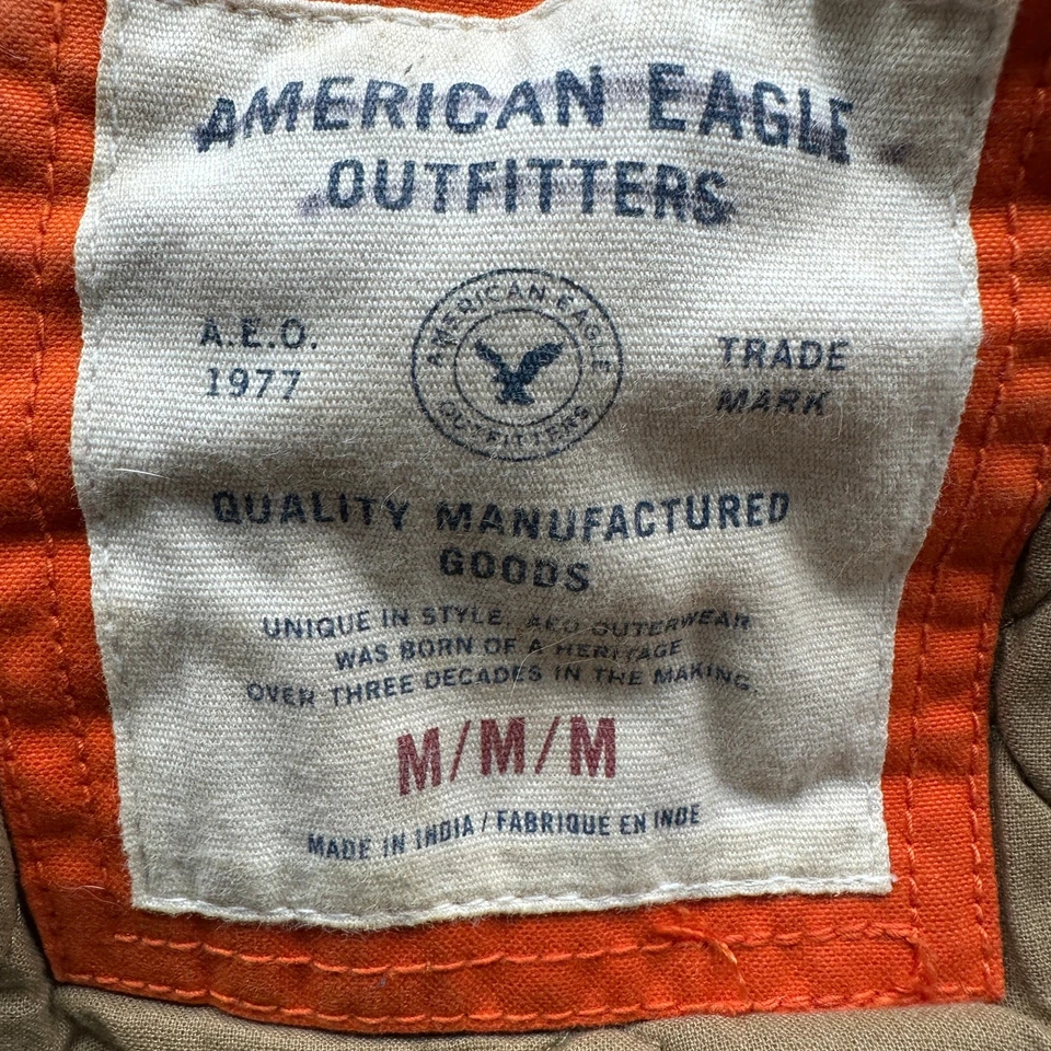 Jaqueta Parka Masculina American Eagle Algodão Encerado Anorak com Capuz Laranja Média - Imagem 2 de 4