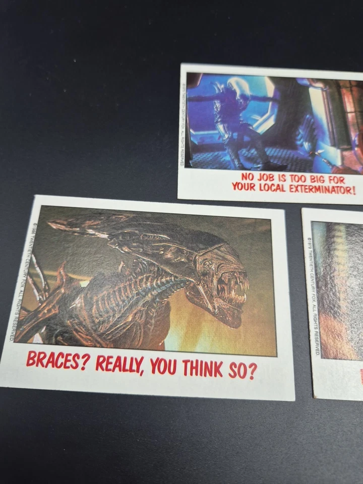 1988 Topps Fright Flicks #40 #46 #70 Alien Horror/Sci-Fi Cards - Image 2 of 4