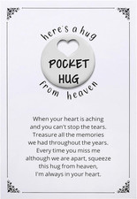 Ralukiia Pocket Hug from Heaven, Metal Engraved Token, Memorial Gift for Loss of