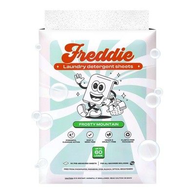 Freddie Laundry Detergent Sheets - Recyclable Packaging 1 Count (Pack of 60) 
