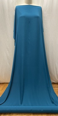 100 % Silk Crepe De Chine Deep Teal Blue Turquoise Fabric By The Yard 43'' Wide