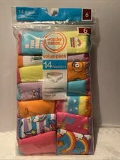 Wonder Nation Girls 14 Pack Hipsters Underwear Size 6 New In Package