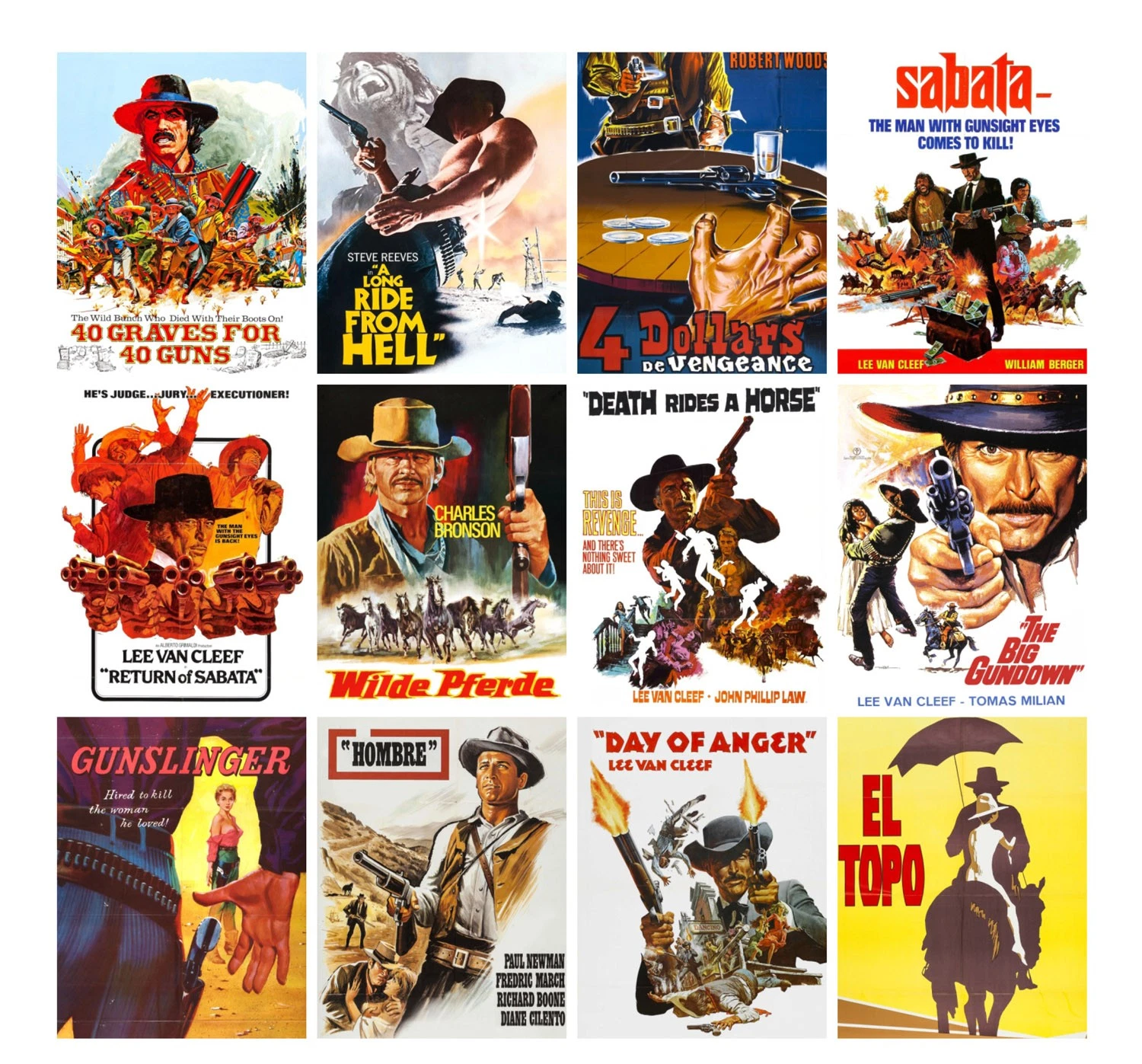 2026 Vertical Wall Calendar Wild West Vintage Cowboy Movie Posters