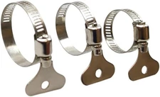 15Pcs Mixed Pack 304 Stainless Steel Hose Clamps, Adjustable Thumb Screw Key Typ